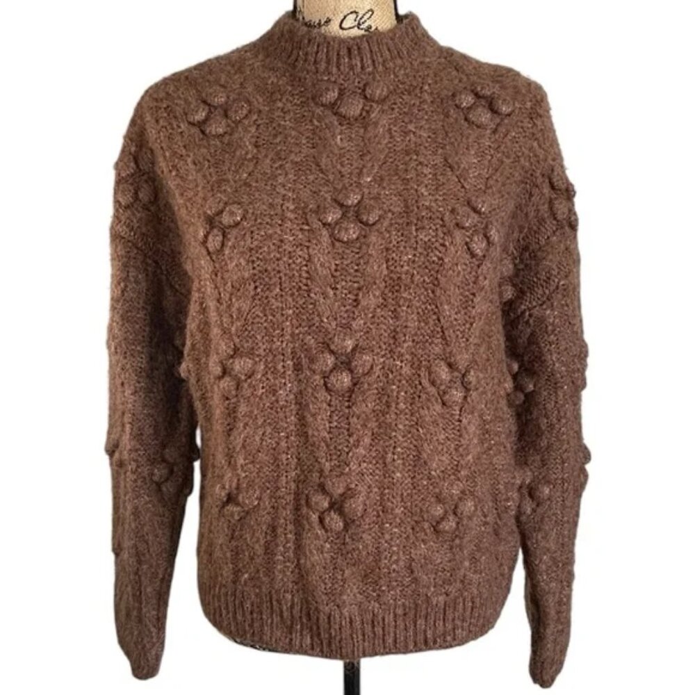 SOLD Cable Popcorn Knit Pullover Sweater